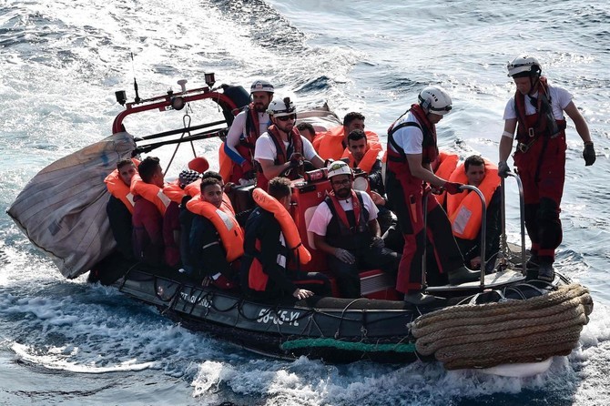 Libya’s eastern-based coast guard of the Libyan National Army rescued at least 404 migrants on board 10 boats after they had “faced harsh conditions at sea,” the Tobruk Red Crescent said on Wednesday. (AFP/File)