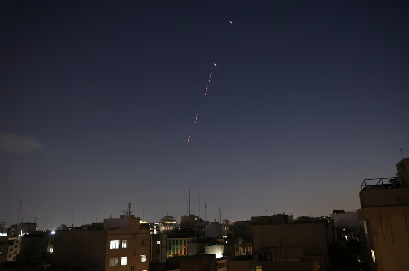 Army air defence firing is seen following an Israeli strike in Tehran, Iran. (File/Reuters)