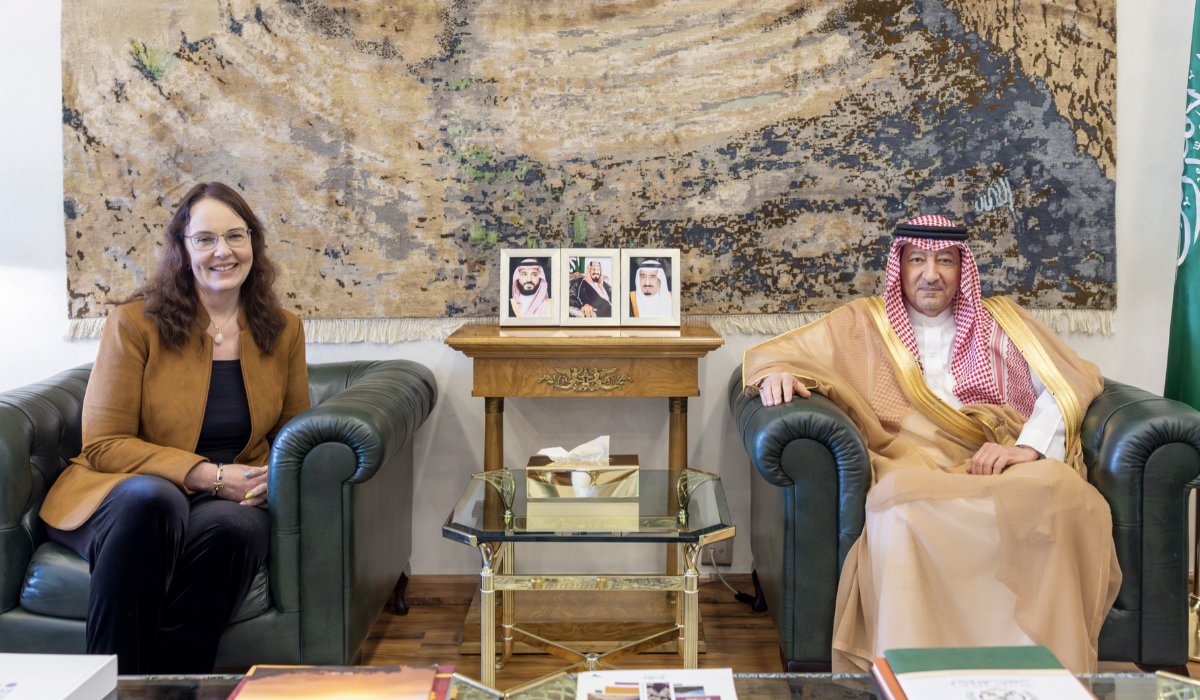 Waleed A. Elkhereiji (R) and Alison Dilworth in Riyadh. (Supplied)
