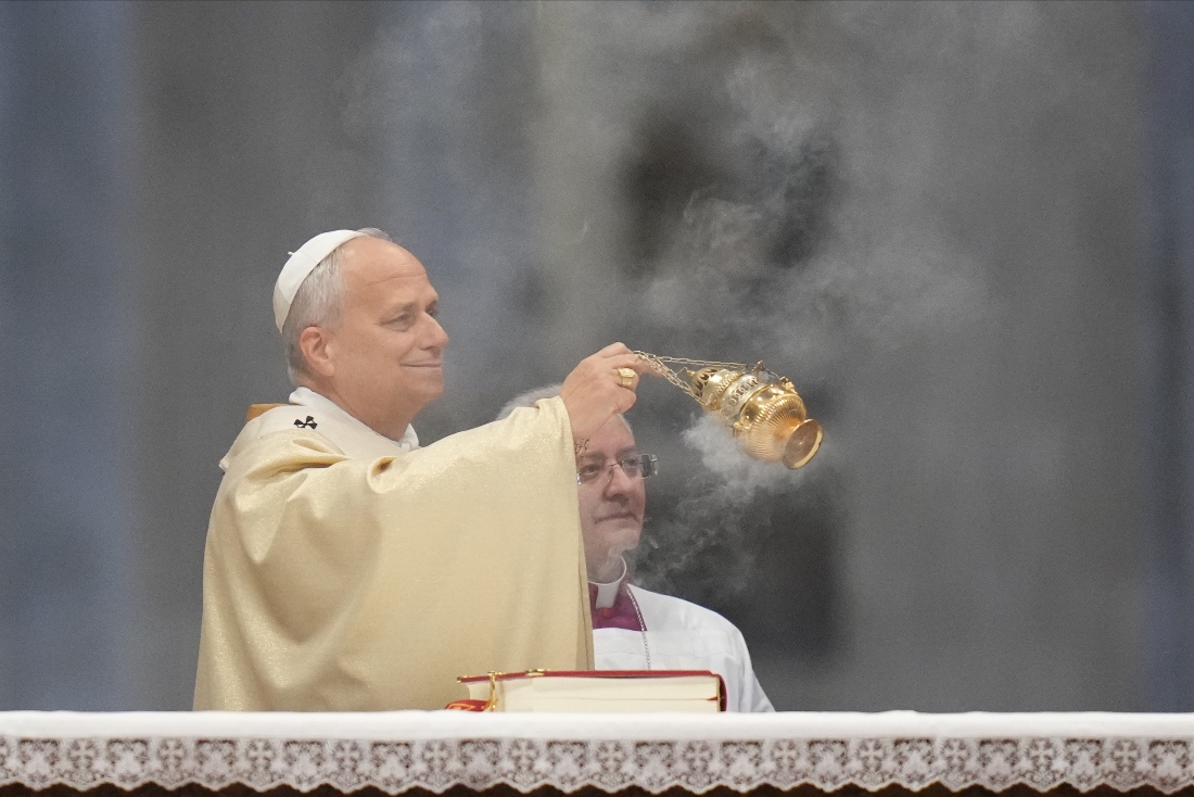 Pope Leo XIV presides over Sunday Mass in St. Peter's Basilica at the Vatican. (AP)