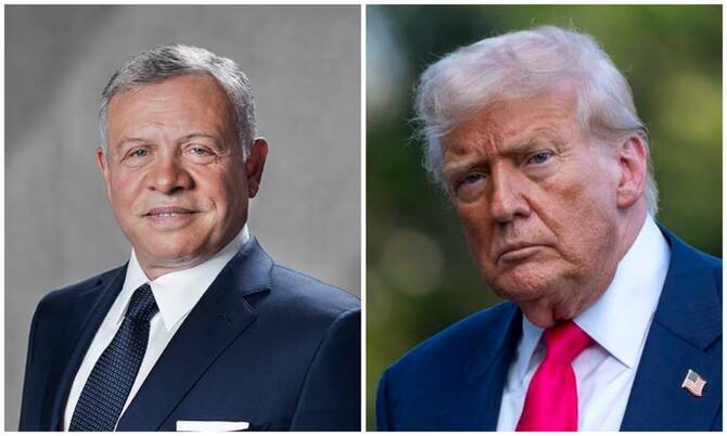 King Abdullah of Jordan and US President Donald Trump. (Petra/AP/File Photo)