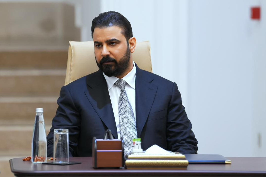Iraqi Prime Minister-designate Ali al-Zaidi attends the meeting of the Coordination Framework political bloc in Baghdad, Iraq, Monday, April 27, 2026. (AP)