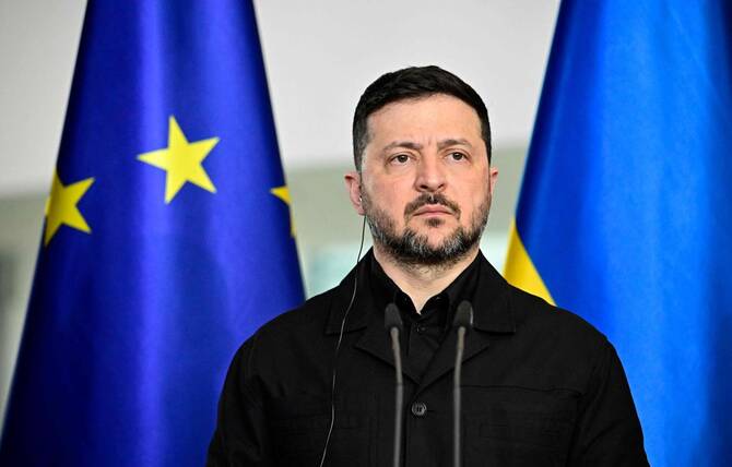 Ukraine's President Volodymyr Zelensky has hit out at Israel for bying "stolen grain" from Russia. (AFP/File)