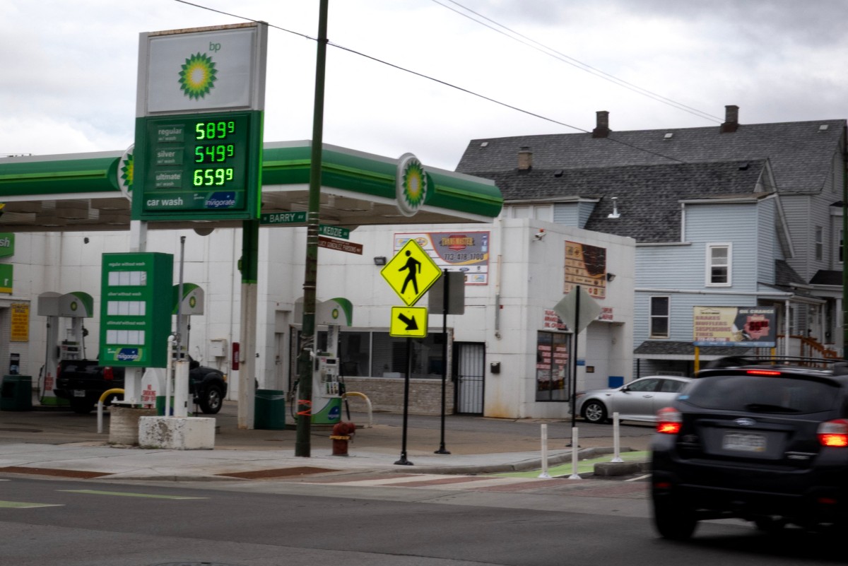Gasoline prices are displayed at a BP station in Chicago, Illinois, US. (AFP)