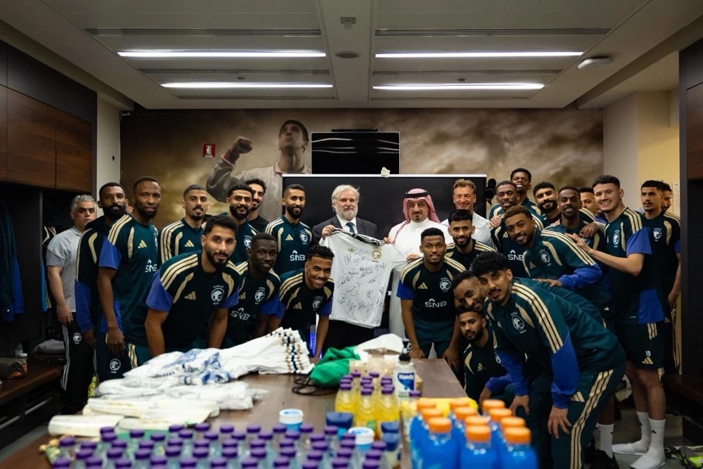 Dragan Bisenić met the Green Falcons ahead of their trip to Serbia. (Supplied)