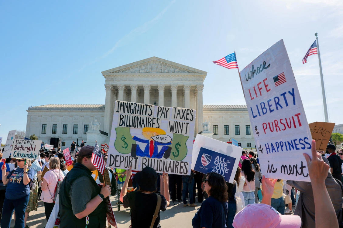 “I do not think that Chief Justice Roberts wants to go down in history as presiding over a court that ended birthright citizenship,” said Kevin Johnson, an immigration law expert at the University of California, Davis. (REUTERS)