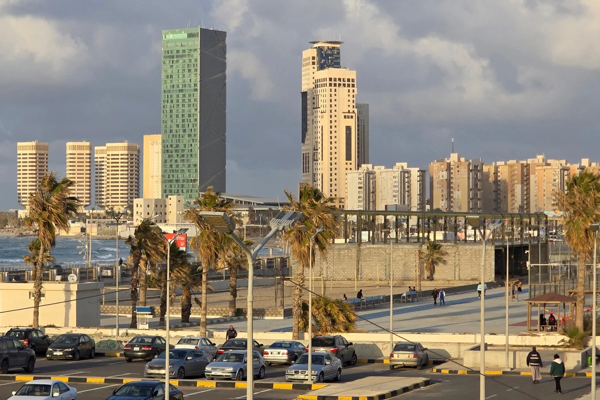 This picture shows a partial view of the skyline in Tripoli on February 14, 2025. (AFP)