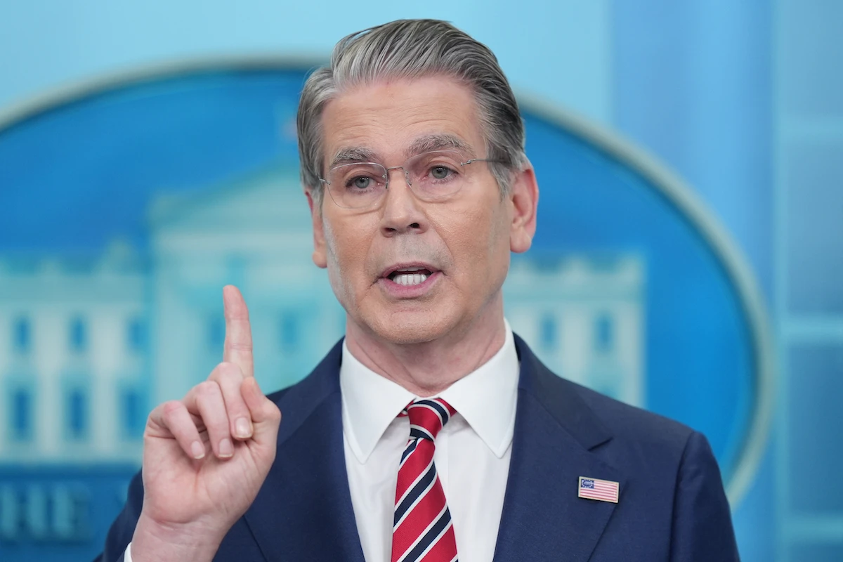 Treasury Secretary Scott Bessent speaks with reporters in the James Brady Press Briefing Room at the White House, Wednesday. (AP)