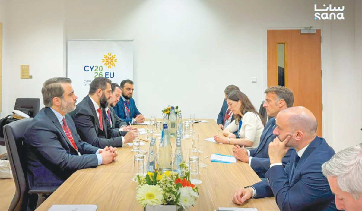 Al-Sharaa meets Macron on sidelines of EU regional meeting
