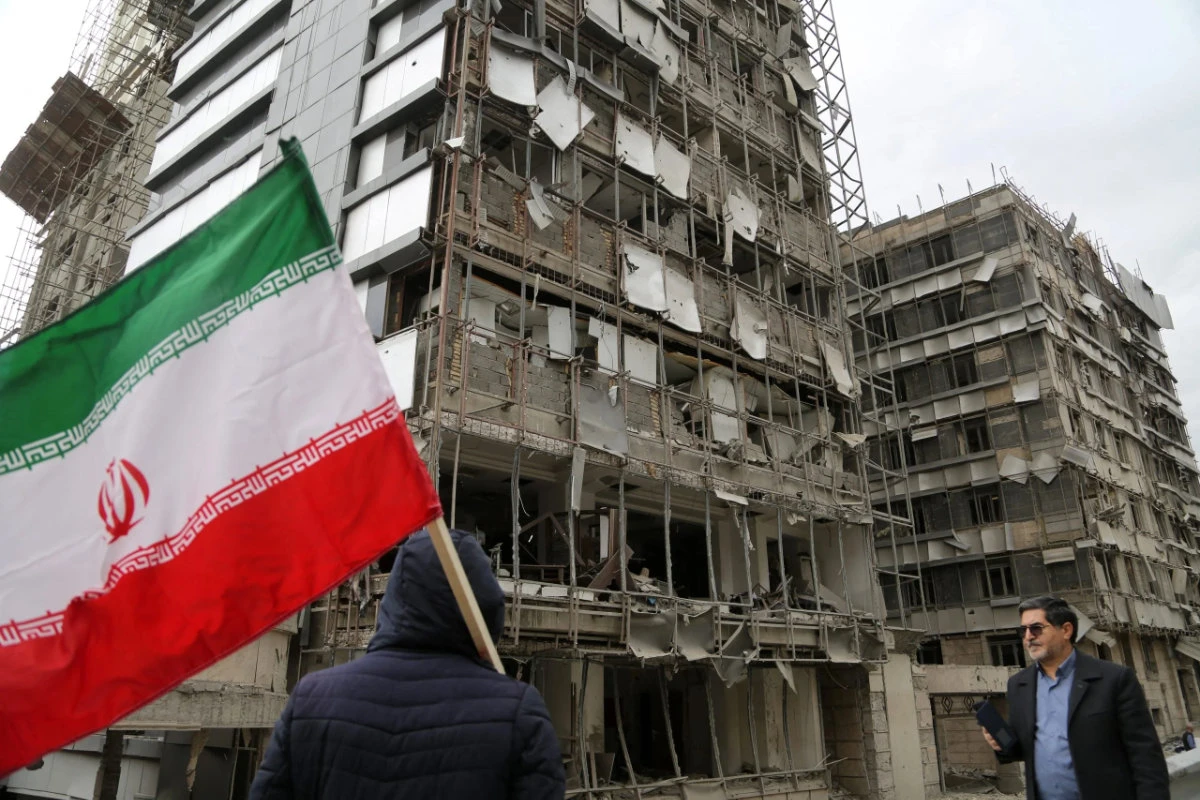 Severe damage is seen at GandHi Hospital in northern Tehran following US and Israeli joint strikes on Tehran, Iran. (AFP)
