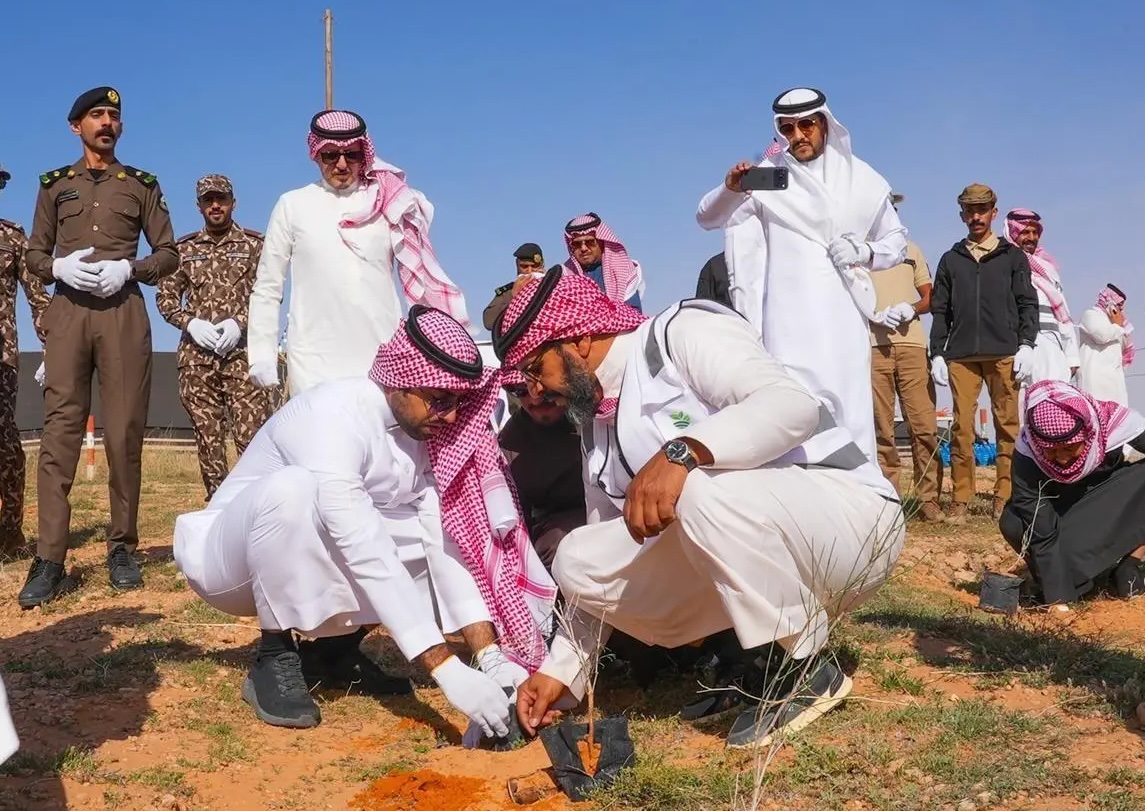 The King Abdulaziz Royal Reserve planted 10,000 native trees to combat desertification. (SPA)