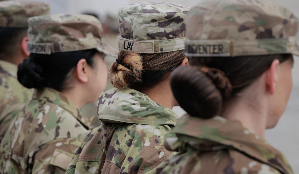 US Army National Guard troops prepare for a re-enlistment ceremony at the Washington Monument on February 06, 2026 in Washington, DC. (AFP)