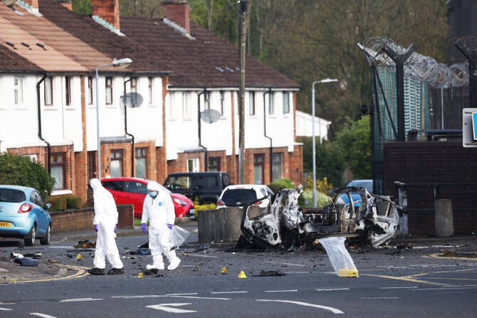 A man appeared in court in Northern Ireland on Saturday charged with five offenses including attempted murder over a car bomb attack outside a police station near Belfast. (AP/File)