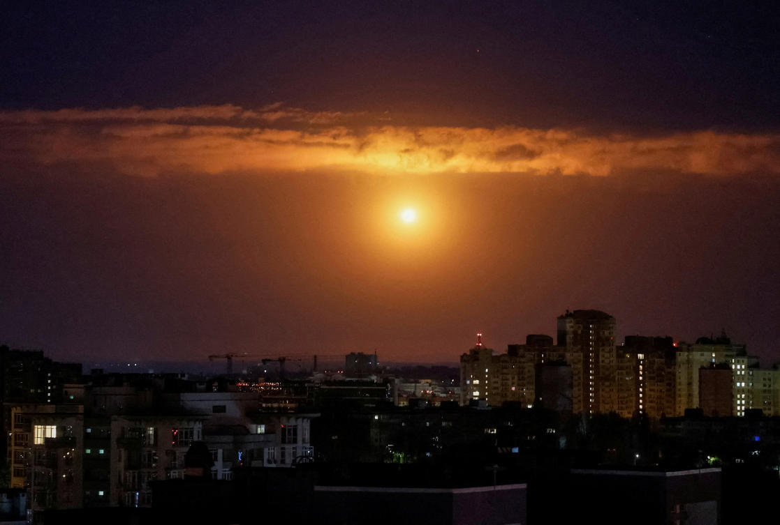Above, Ukrainian servicemen intercept a Russian drone over Kyiv on April 25, 2026. (Reuters)