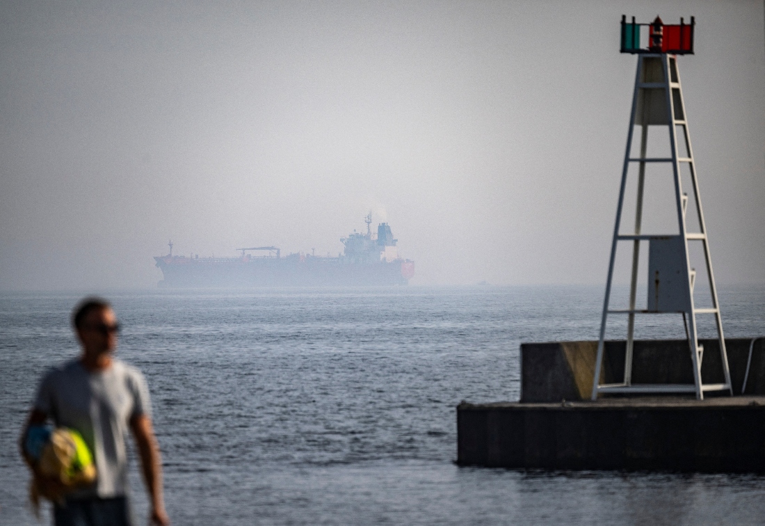 Tanker Jin Hui, which was boarded by the Swedish Coast Guard off the coast outside Trelleborg, Sweden. (Reuters)