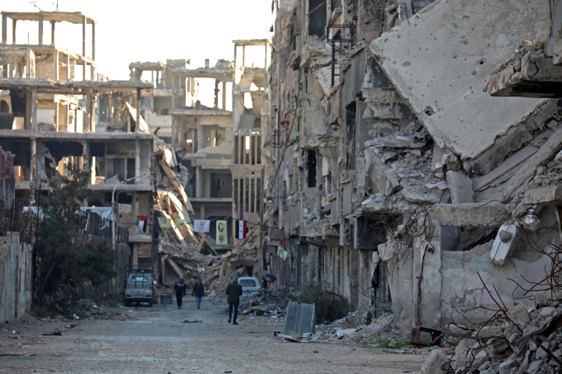 A general view shows the ravaged Yarmouk camp, south of Syria's capital Damascus in 2022. (AFP)