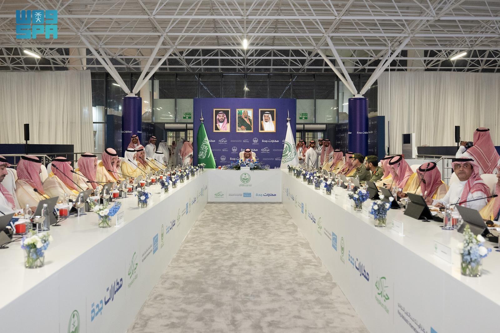 Makkah Deputy Gov. Prince Saud bin Mishaal inspects the Hajj and Umrah halls at King Abdulaziz International Airport in Jeddah. (SPA)
