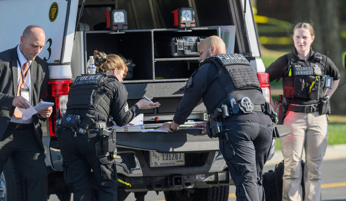 US Secret Service police respond after a person was shot by law enforcement near the Washington Monument in Washington, Monday, May 4, 2026. (AP)