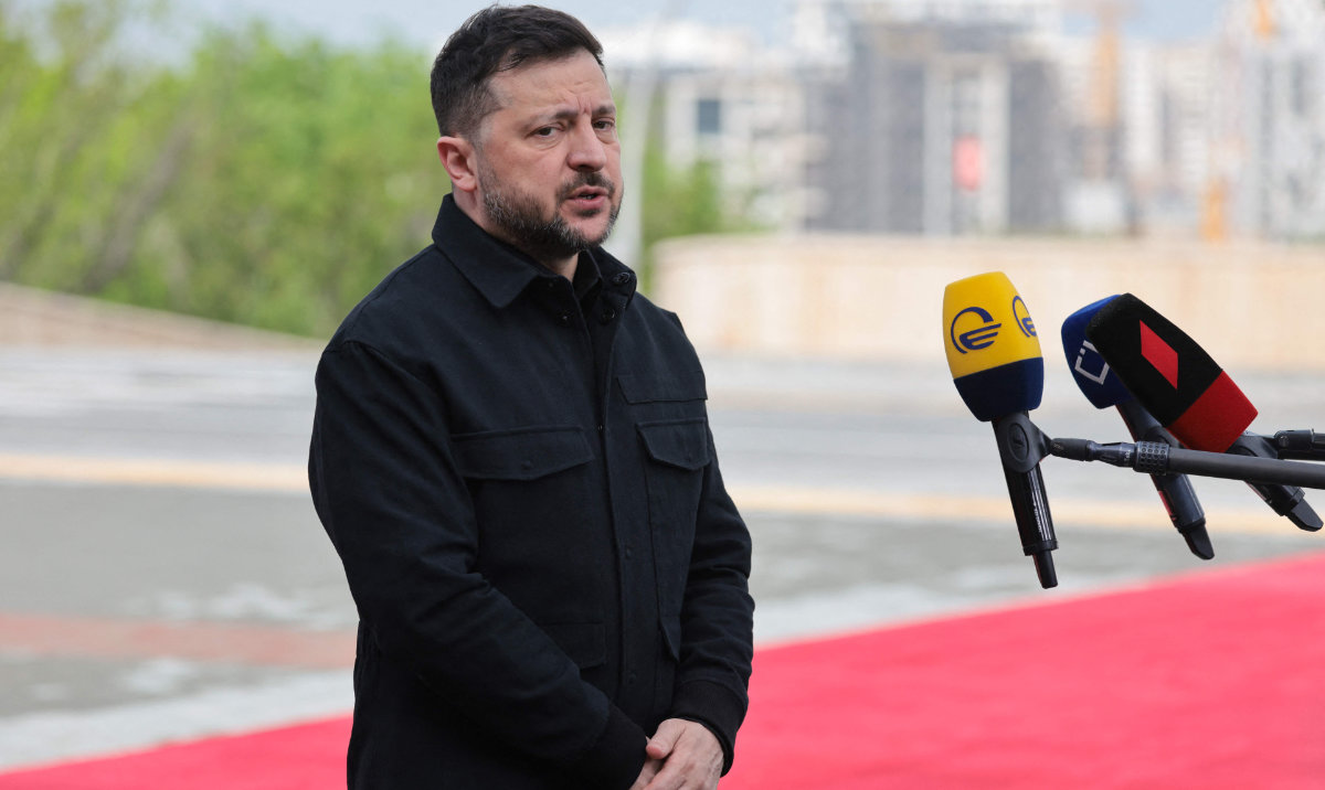 Ukraine's President Volodymyr Zelensky arrives to attend the 8th European Political Community (EPC) summit in Yerevan on May 4, 2026. (AFP)