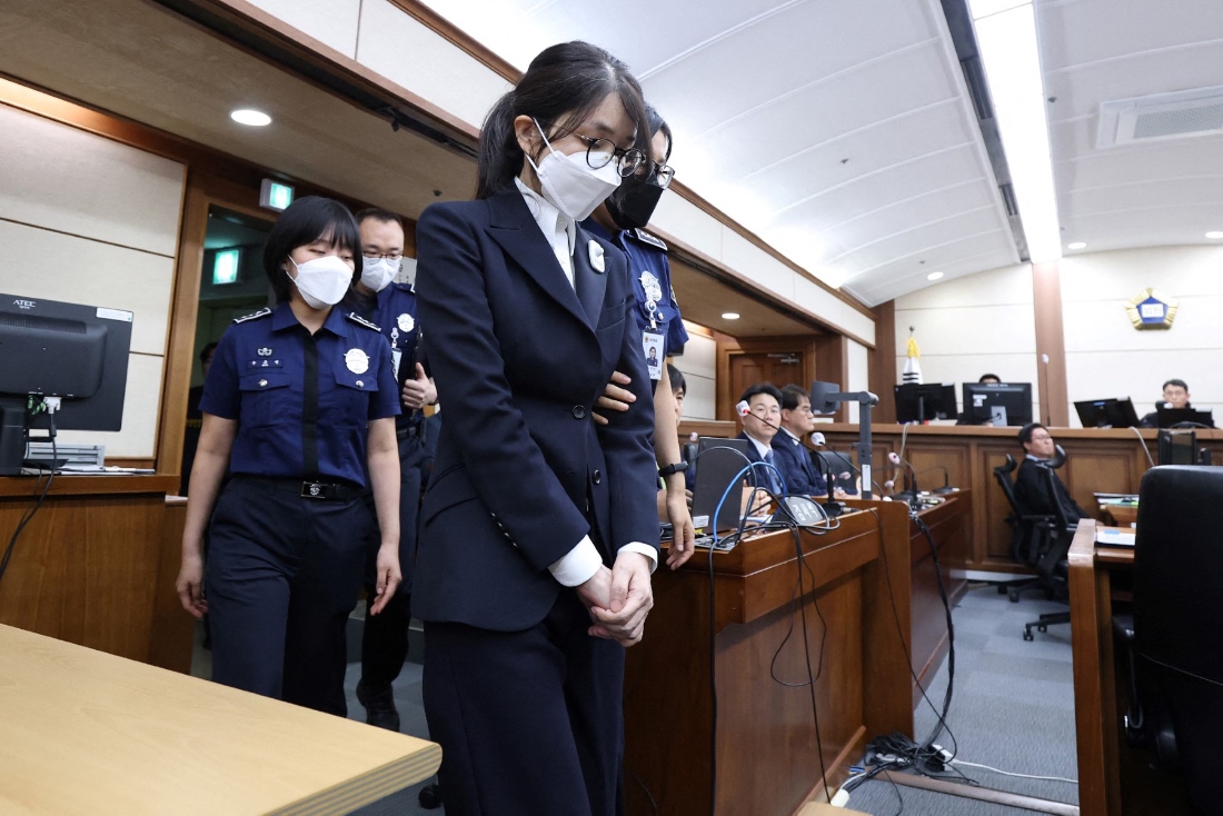 South Korea's former first lady Kim Keon Hee at her first trial hearing on corruption charges at the Seoul Central District Court in Seoul, South Korea. (AFP)