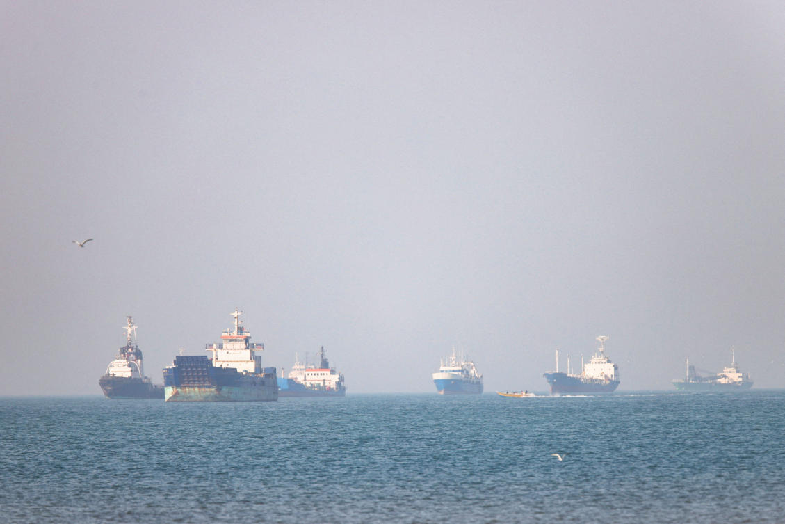 Vessels in the Strait of Hormuz near Bandar Abbas, Iran, May 4, 2026. (REUTERS)