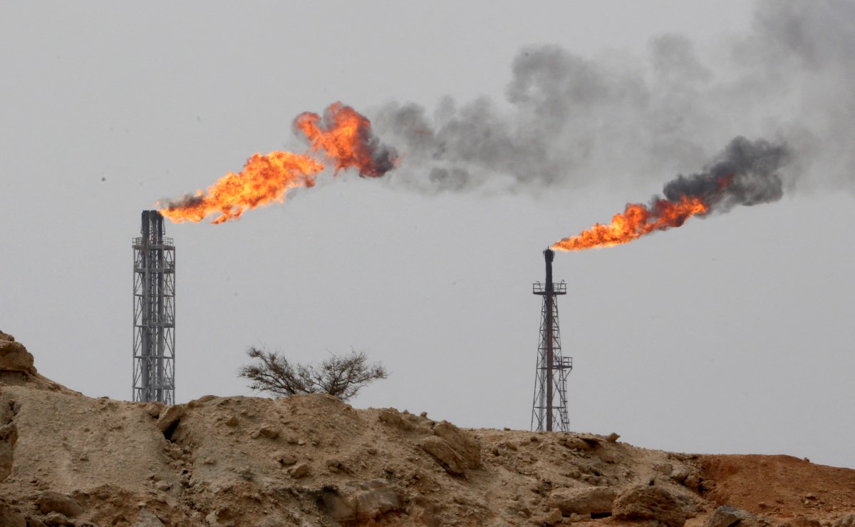 A picture taken on March 12, 2017, shows a view of an oil facility in the Khark Island, on the shore of the Gulf. (File/AFP)