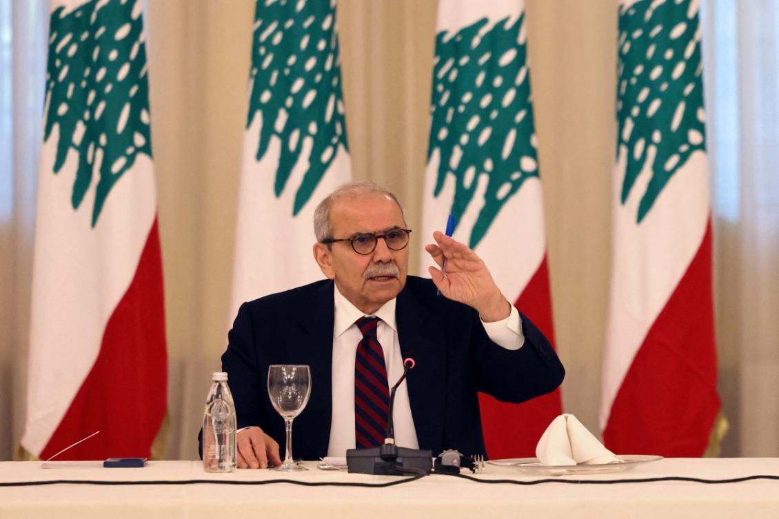 Lebanese Prime Minister Nawaf Salam said it is premature to talk of any high-level meeting between Lebanon and Israel on Wednesday. (File/AFP)