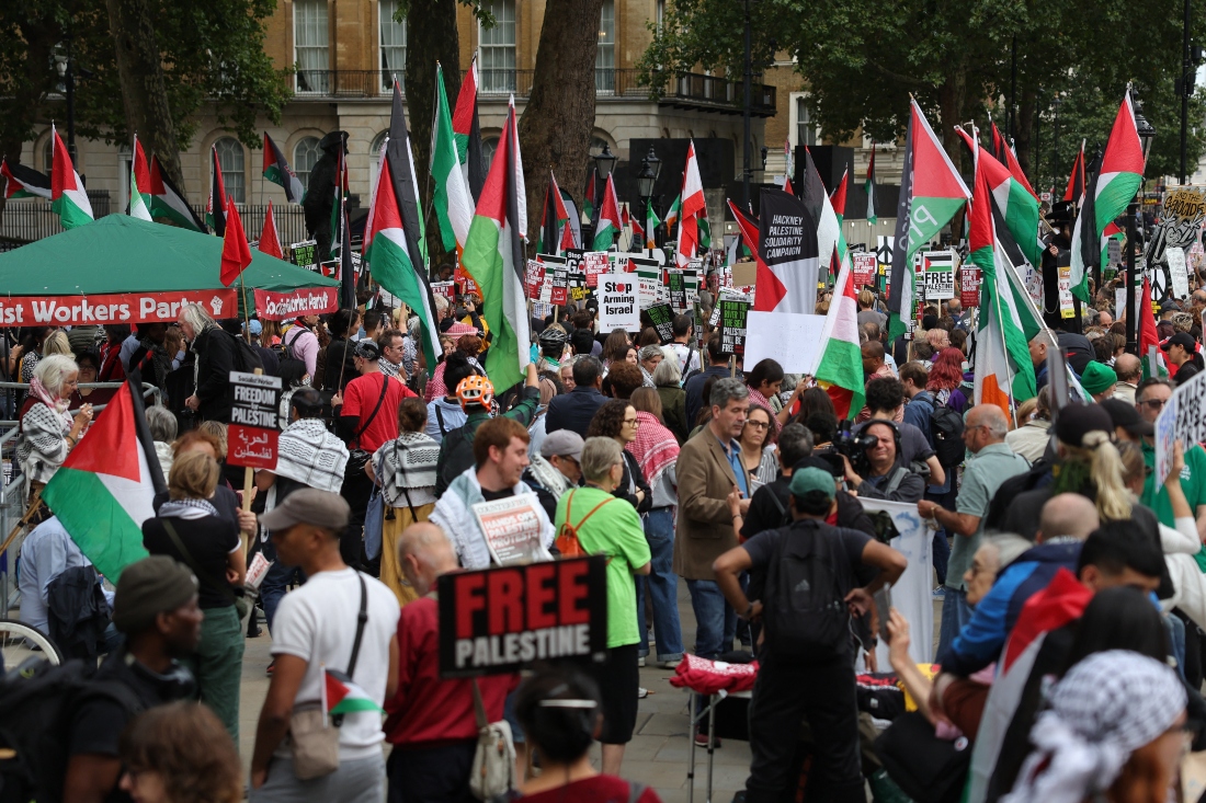 Husam Zomlot described the protest movement as vital in comments to the “World of Trouble” podcast. (FILE/AFP)