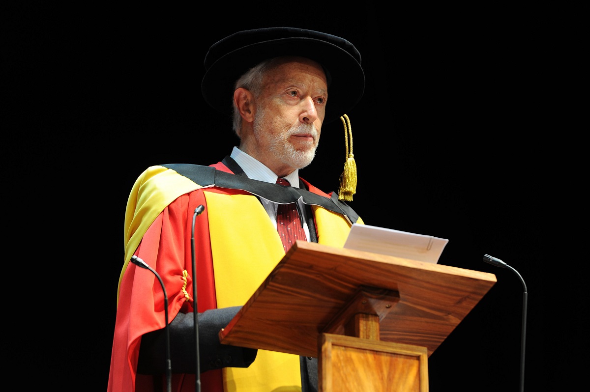 Nobel Laureate JM Coetzee addresses the audience after receiving an honorary doctorate from Wits University on December 10, 2012 in Johannesburg, South Africa. (Getty Images)