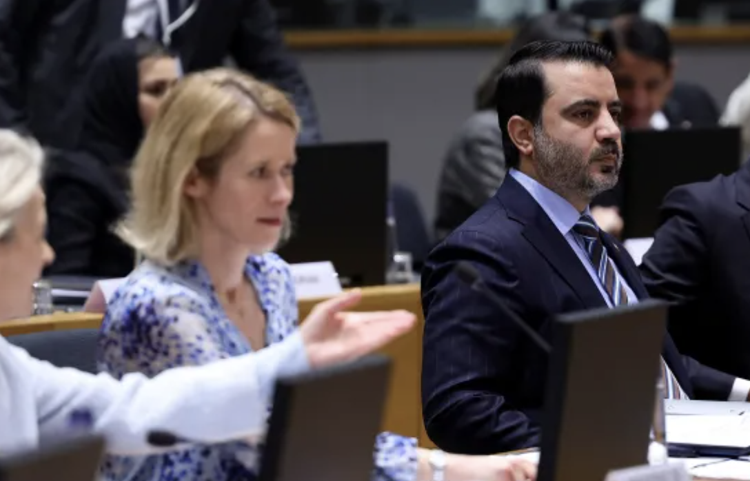 Seen here in 2025, EU foreign policy chief Kaja Kallas (left) will co-chair with Asaad Hassan Al-Shaibani (right) the first EU-Syria High Level Political Dialogue. (Reuters/File Photo)