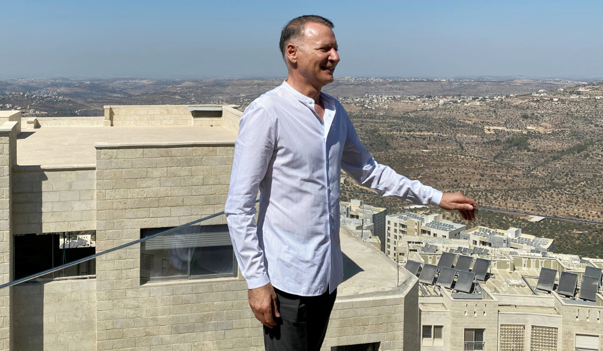 Bashar Masri, a prominent Palestinian-American businessman and founder of Rawabi, the first planned Palestinian city in the West Bank, poses during an interview with Reuters in Rawabi, October 5, 2020. (REUTERS)