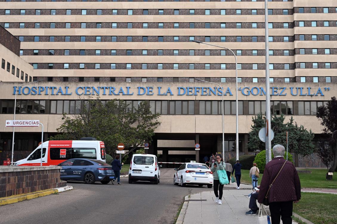 This photograph taken on May 7, 2026 shows thre Central Defense Hospital “Gomez Ulla” in Madrid. A ship hit by a deadly hantavirus outbreak will reach the Spanish island of Tenerife “within three days,” with the evacuation of passengers to start from May 11, the government said yesterday. (AFP)