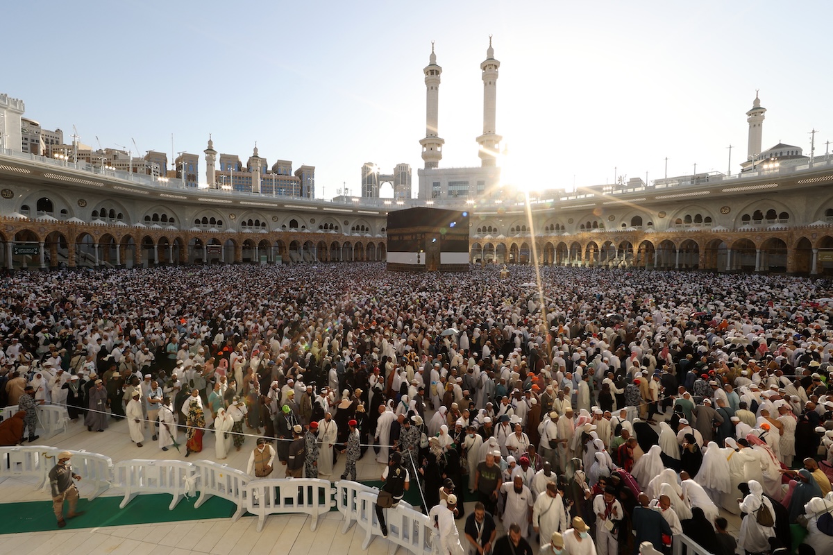 Muslims visit the Grand Mosque in the Saudi holy city of Mecca on June 8, 2025, at the end of the annual Hajj pilgrimage. (FILE/AFP)