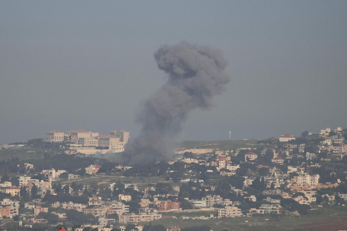 Above, smoke from the site of an Israeli airstrike that targeted the village of Choukine on May 11, 2026. (AFP)
