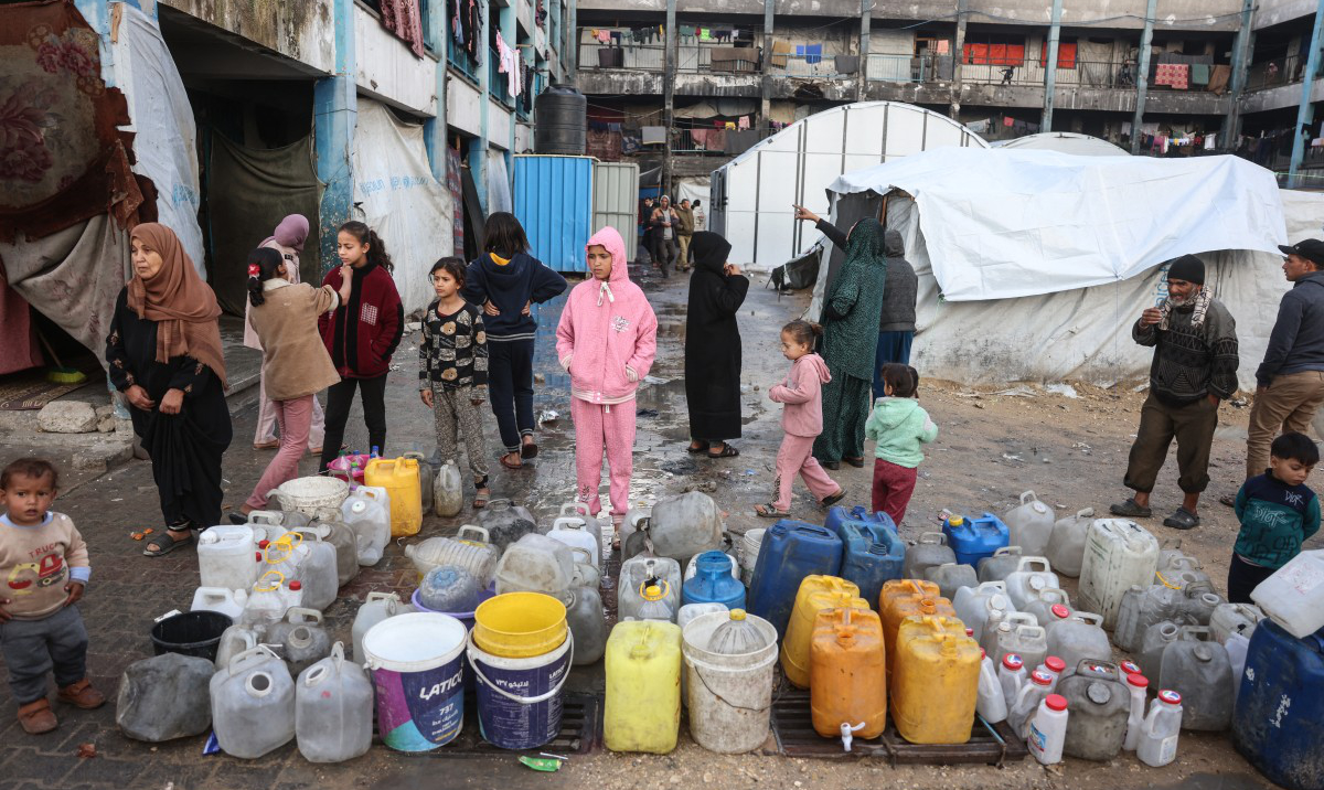 Water scarcity is driving a rise in skin and waterborne diseases, especially among children, in Gaza. (AFP)