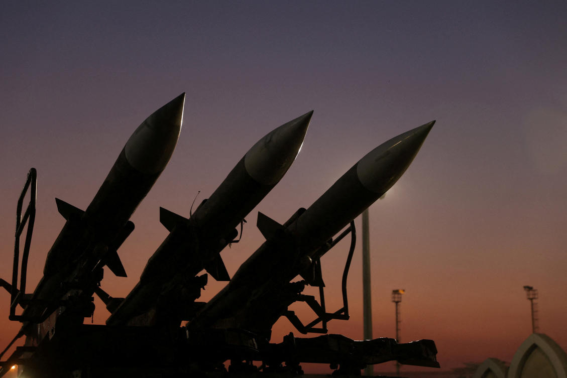 Above, Iranian missiles displayed at the Islamic Revolutionary Guard Corps(IRGC) Aerospace Force Museum in Tehran on Nov. 12, 2025. (WANA via Reuters)