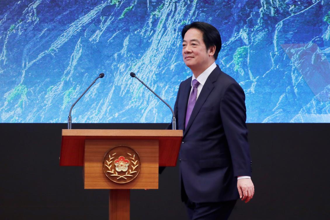 Taiwanese President Lai Ching-te attends a press conference to mark his second anniversary in office in Taipei, Taiwan, Wednesday, May 20, 2026. (AP Photo/Chiang Ying-ying)