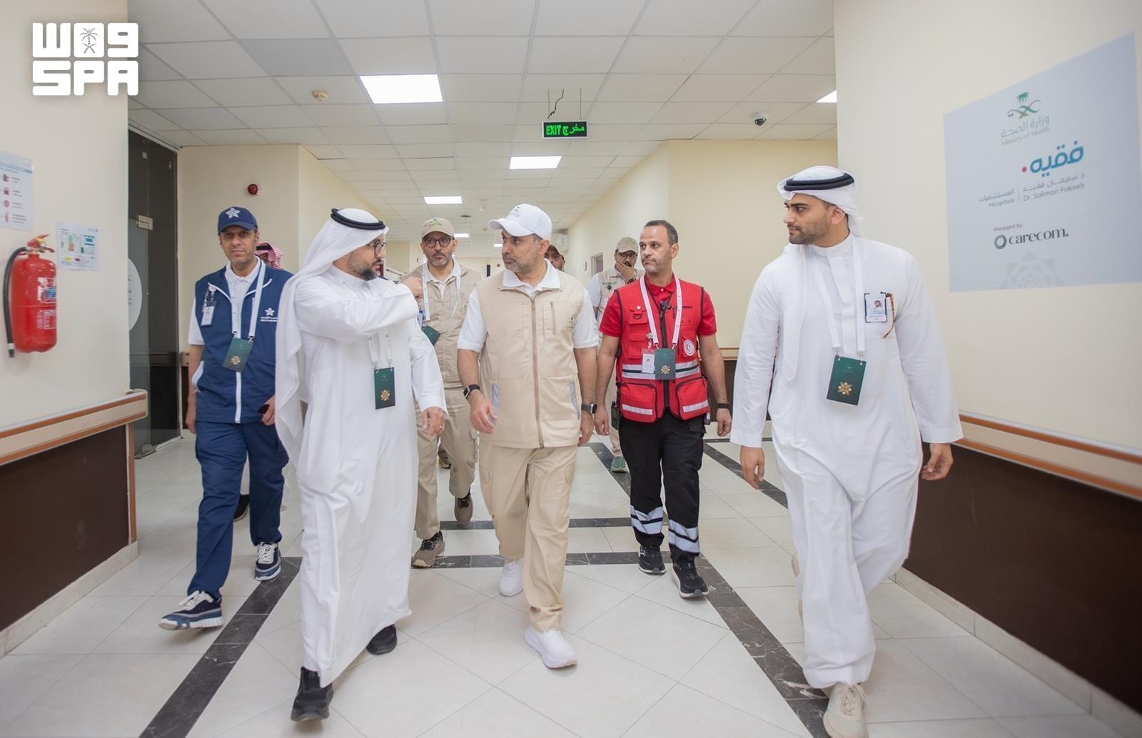 Minister of Health Fahad AlJalajel inspected several healthcare facilities at the holy sites operated by the private sector. (SPA)