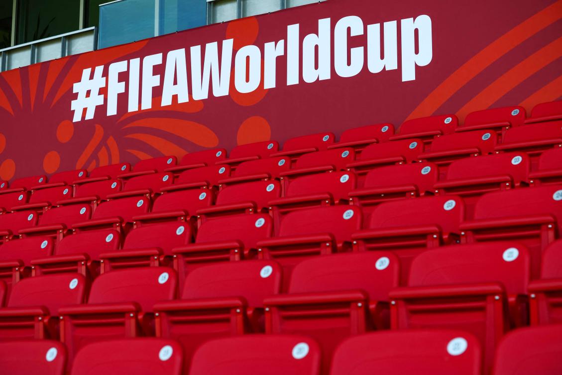 Seats at Toronto Stadium (temporarily renamed from BMO Field for the 2026 FIFA World Cup) are prepared for the 2026 FIFA World Cup, in Toronto, Canada, on May 19, 2026. (AFP)