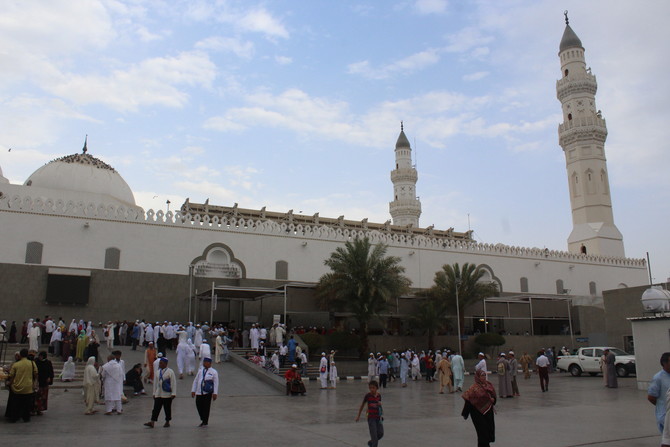 Quba Mosque in Madinah is witnessing a massive influx of visitors. (AN Photo by Yousuf Muhammad)