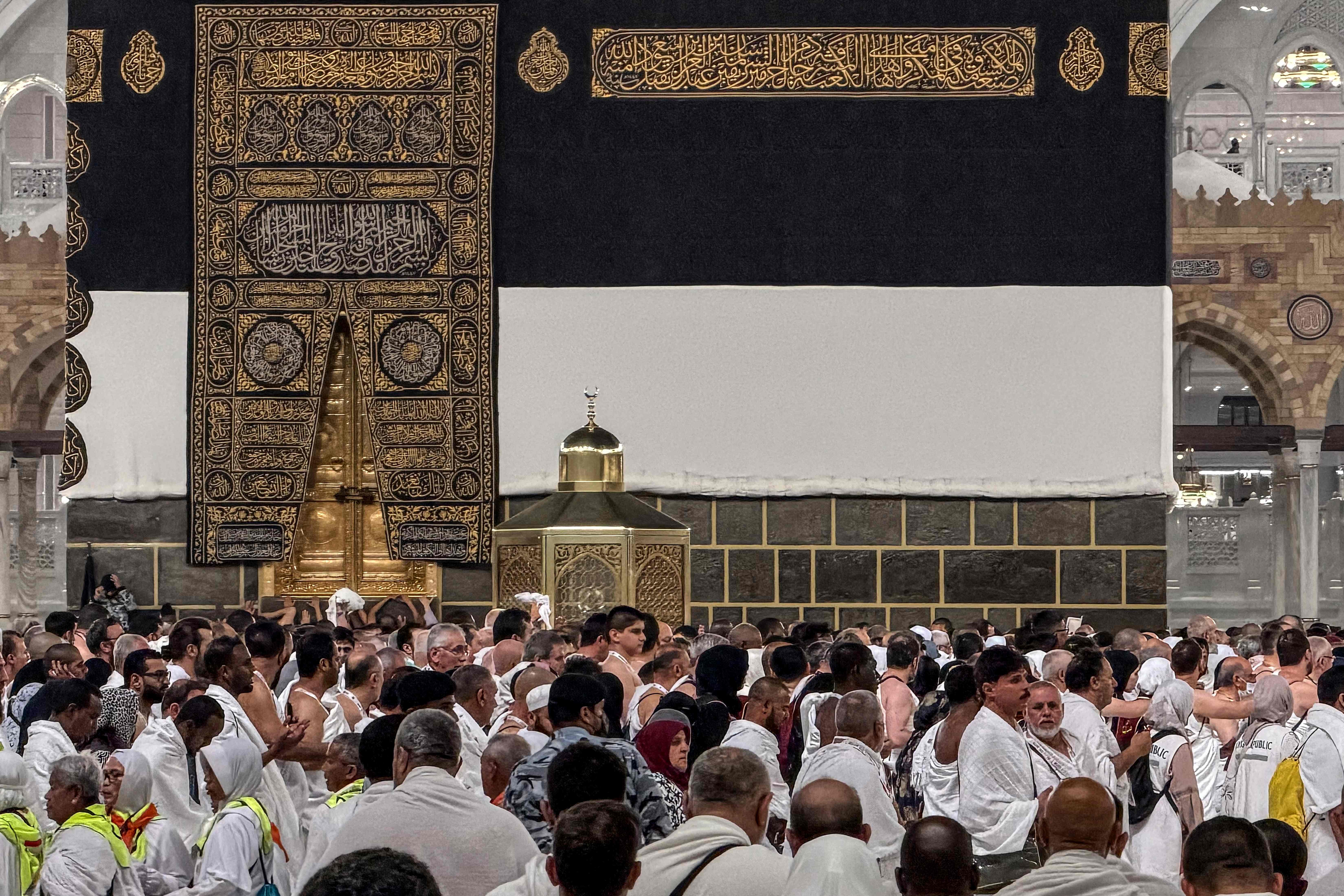 Muslim pilgrims gather around the Kaaba, Islam's holiest shrine, at the Grand Mosque complex in Saudi Arabia's holy city of Mecca on May 20, 2026, ahead of the annual Hajj pilgrimage. (AFP)