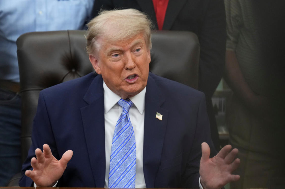 President Donald Trump speaks during an event at the White House in Washington on May 21, 2026 (AP Photo)