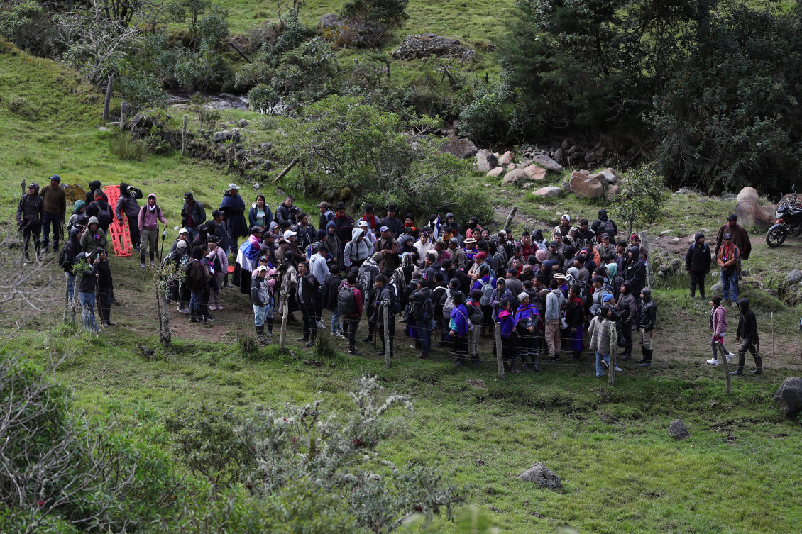 Misak Indigenous patrol after deadly clashes with the Nasa community over a land dispute in Silvia, Colombia, May 22, 2026.(AP)