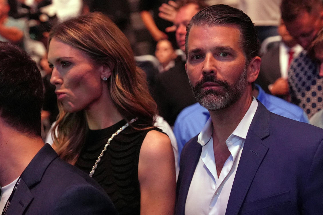 Donald Trump Jr. and Bettina Anderson attend UFC 327 at Kaseya Center in Miami, Florida, US, Apr. 11, 2026. (Reuters)