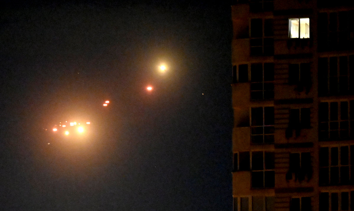 This photo shows Ukrainian air defence firing at Russian drones above Kyiv during a Russian drone and missile strike on the Ukrainian capital on May 24, 2026, amid the Russian invasion in Ukraine. (AFP)