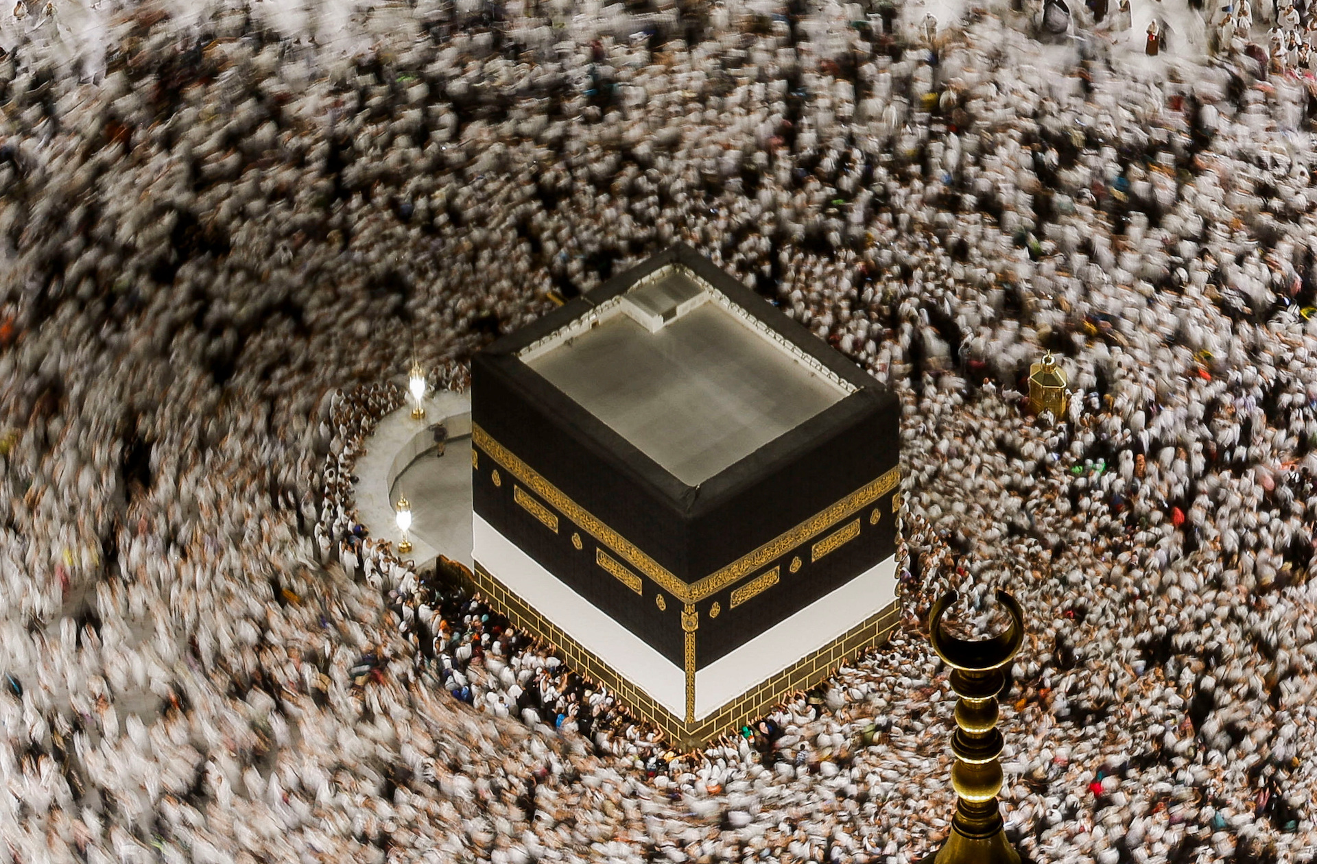Pilgrims circle Kaaba as they perform Tawaf at the Grand Mosque, ahead of the annual hajj pilgrimage, in the holy city of Mecca, Saudi Arabia, May 24, 2026. (Reuters)
