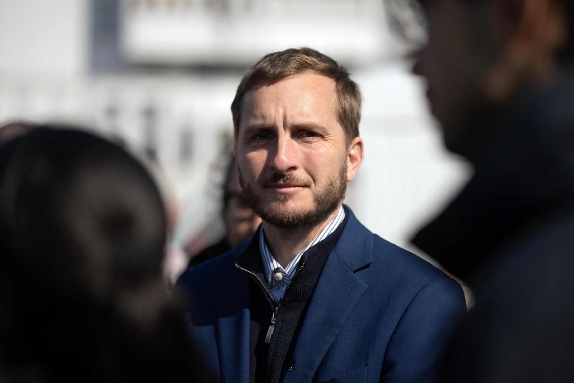 Toulouse's mayoral candidate François Piquemal is one of three members of a left-wing party who said they were targeted by disinformation campaigns. (AFP)