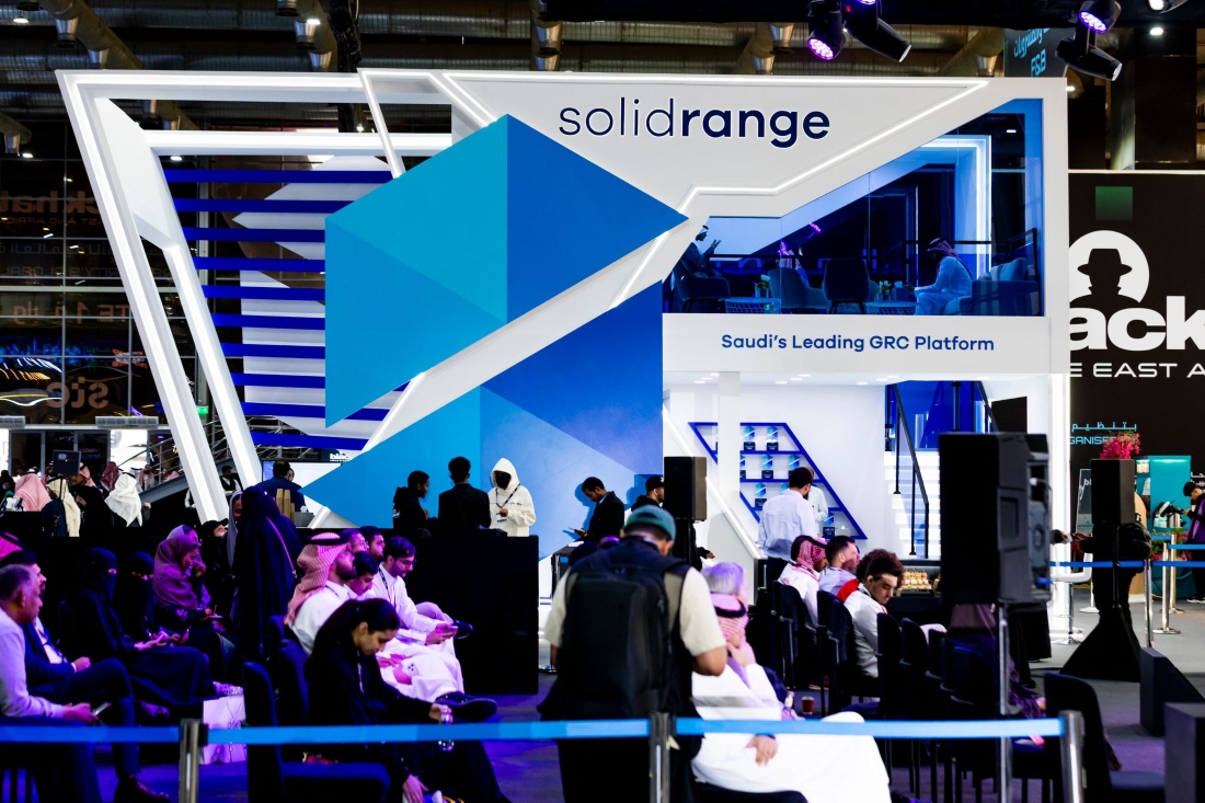 Solidrange showcases its AI-driven governance, risk and compliance platform, reflecting growing demand for real-time cybersecurity solutions in Saudi Arabia. (SUPPLIED)