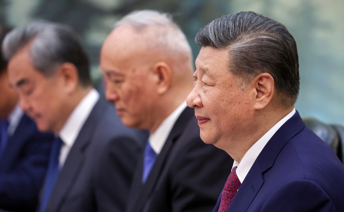 China's President Xi Jinping taking part in a meeting in Beijing, China. (AFP)