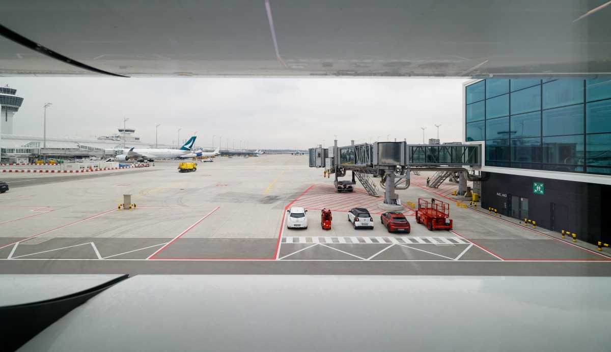 This general overview taken on April 13, 2026 shows an outside view of the new Terminal 1 pier at the Munich International Airport in Munich, southern Germany. (AFP)
